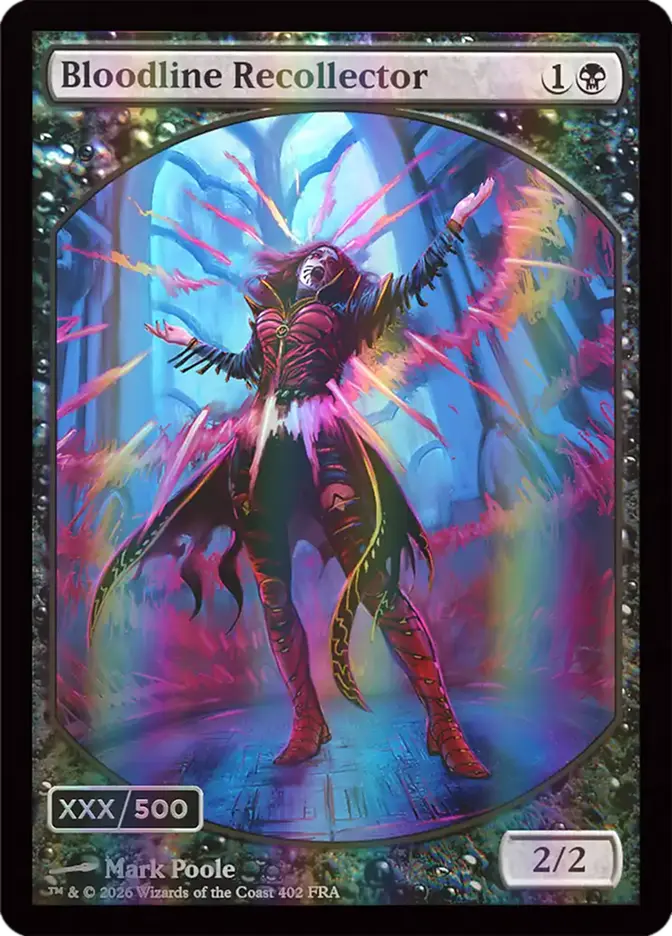 Top chase: serialized Bloodline Recollector /500, shown as an example and not guaranteed